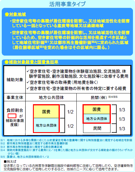 国の助成制度(活用事業タイプ)