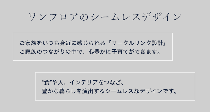 ワンフロアのシームレスデザイン