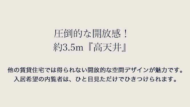 約3.5m『高天井』