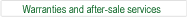 Warranties and after-sale services 