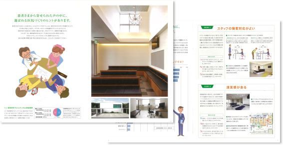 アンケート調査レポート「行きたいクリニック」のカタログ見開き画像
