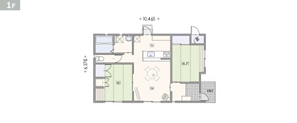 東入り玄関 2つのタタミ室があるセンターリビングプラン