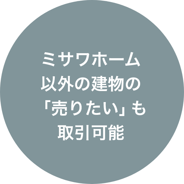 ミサワホーム以外の建物の「売りたい」も取引可能