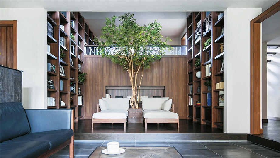 本棚、カウンター