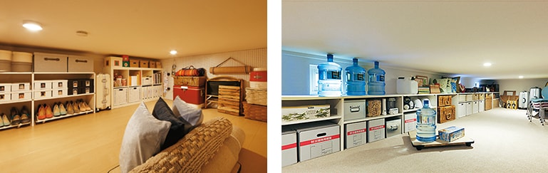 2階住戸にはロフトタイプの「蔵」を設置するなど、生活空間はそのままに、収納スペースを増やすことが可能です。