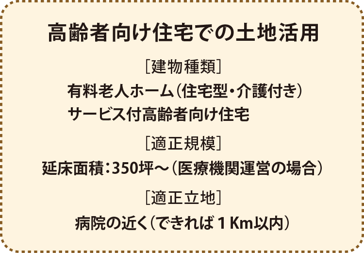 高齢者向けの住宅での土地活用