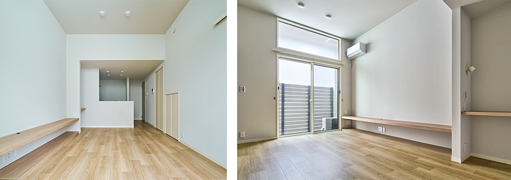 内装材はご長男の奥さまが中心になってセレクト。「部屋が広く感じられるように、クロスや建具は白系にしました」。