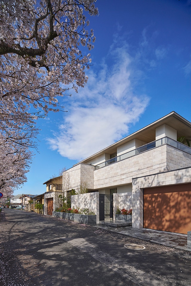 桜並木に寄り添う家Ⅱ：外観