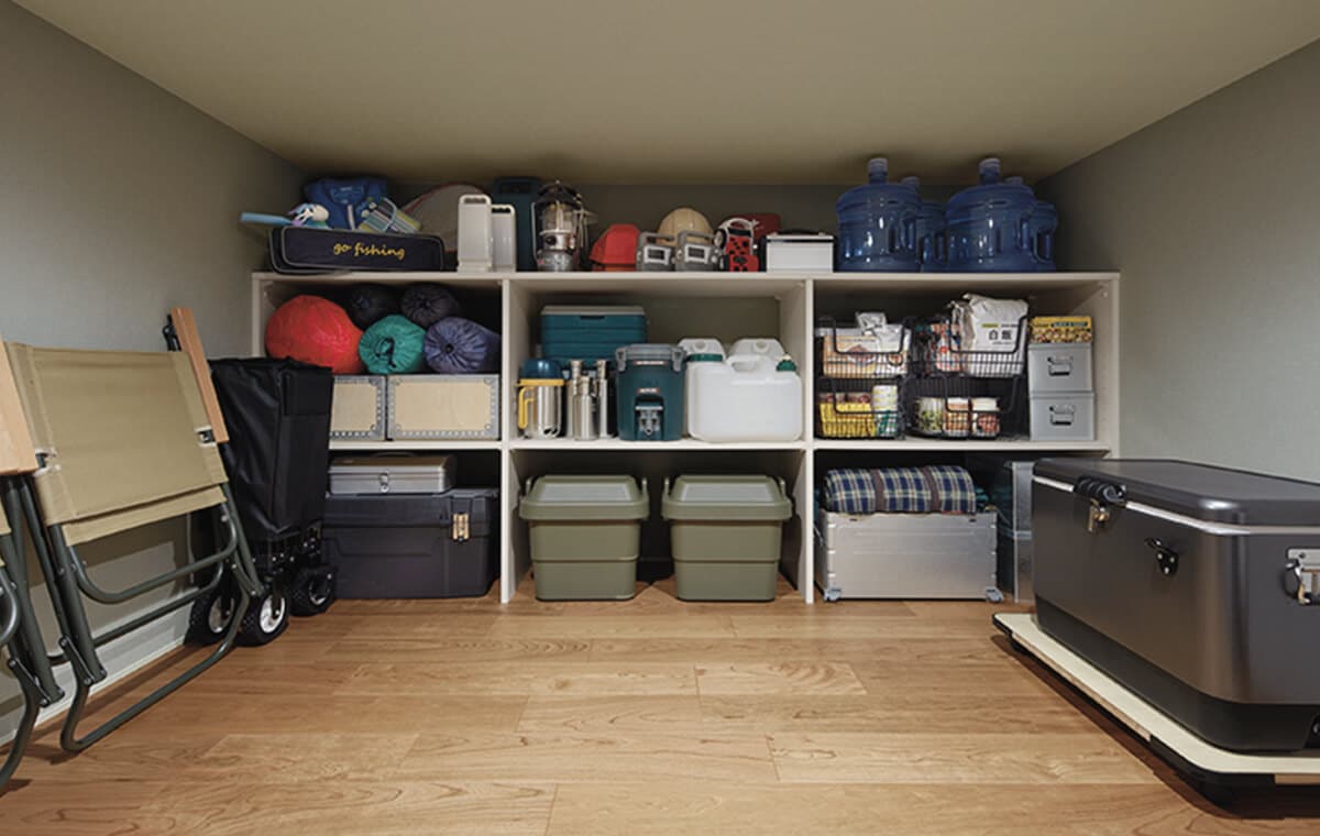 大量に備蓄できる収納の様子