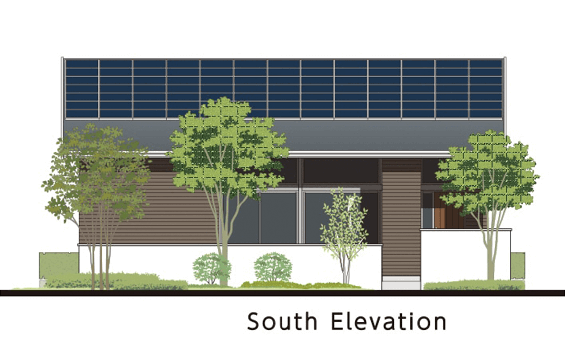 たっぷり収納ですっきりとした暮らしのできる平屋の外観