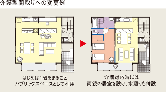 介護型間取りへの変更例