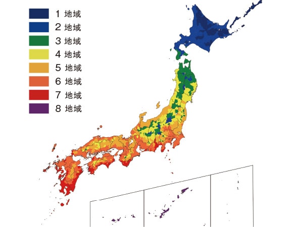 省エネルギー基準の地域区分