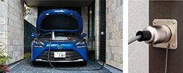 車と住宅の間で相互に電力を供給する「V2H」