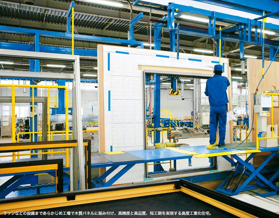 生産品質管理 - 高度工業化された生産体制で、一邸一邸、高品質な住まいを生産しています。