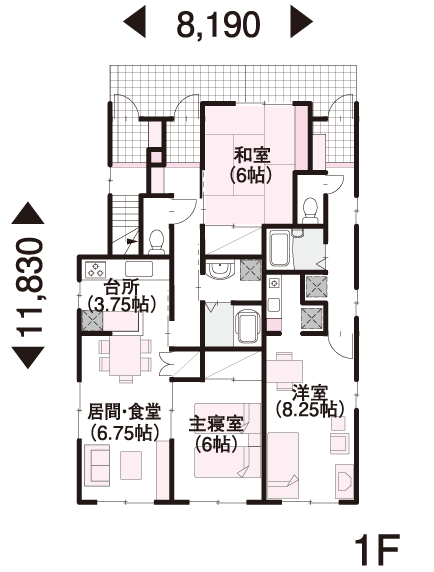 50坪 2階建 北向き の間取り 間取り集500プラン あたりまえ の間取り集 ミサワホーム