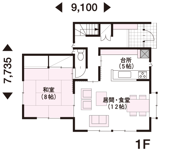 35坪 2階建 東向き の間取り 間取り集500プラン あたりまえ の間取り集 ミサワホーム
