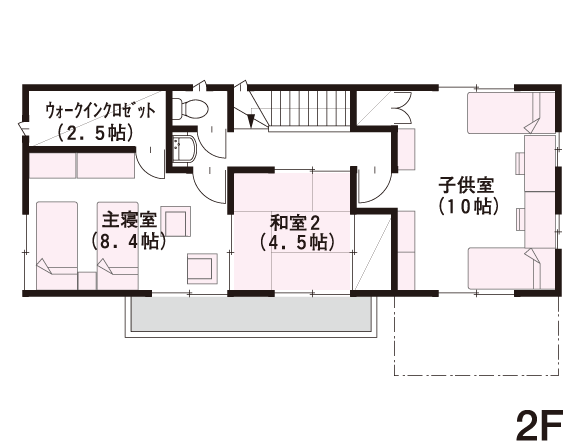 34坪 2階建 西向き の間取り 間取り集500プラン あたりまえ の間取り集 ミサワホーム