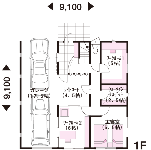 50坪 2階建 北向き の間取り 間取り集500プラン あたりまえ の間取り集 ミサワホーム