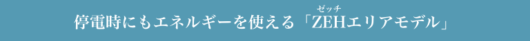 停電時にもエネルギーを使える「ZEHエリアモデル」