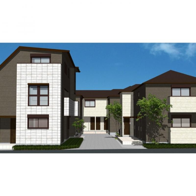 木質3階建賃貸併用住宅と2階建賃貸住宅で街並みをデザインした賃貸実例見学会