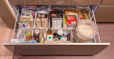 引き出し内の収納ボックス