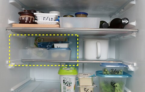 次回の料理で使う食材は「準備トレイ」にひとまとめ。