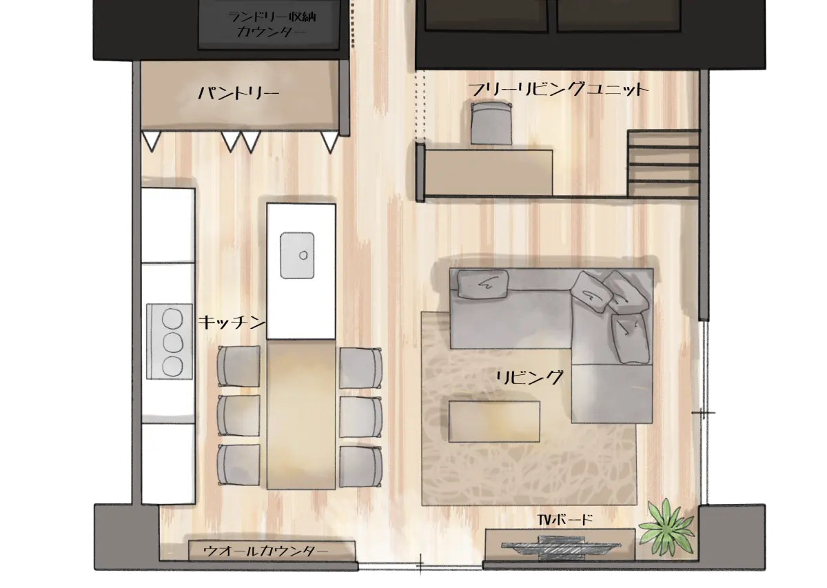 リビングエリア拡大