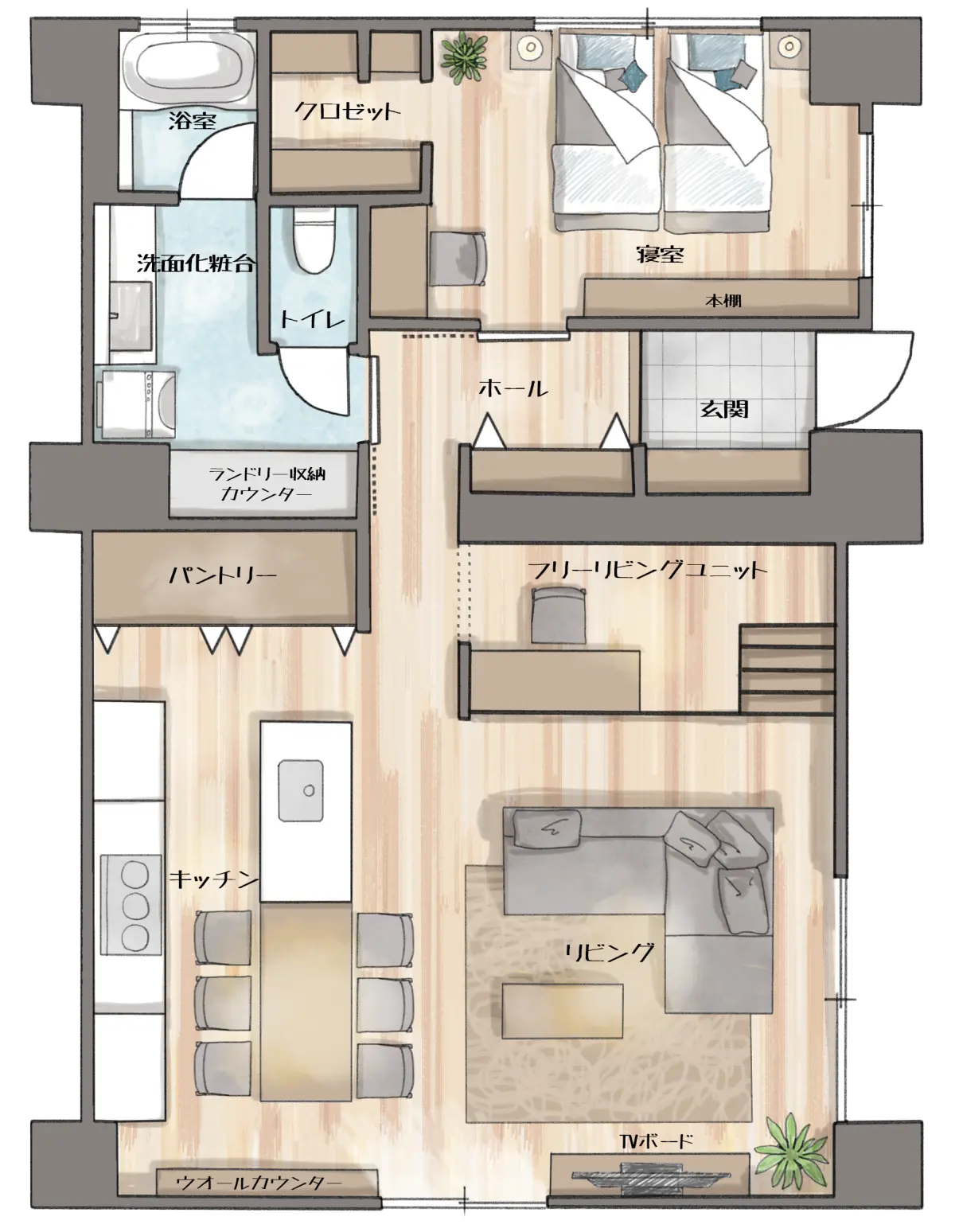 全体の間取りイラスト