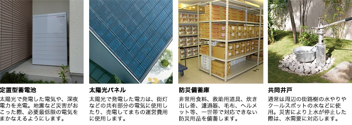 定置型蓄電池 太陽光パネル 防災備蓄庫 共同井戸