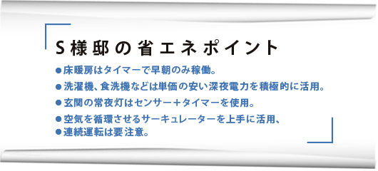 S様邸の省エネポイント