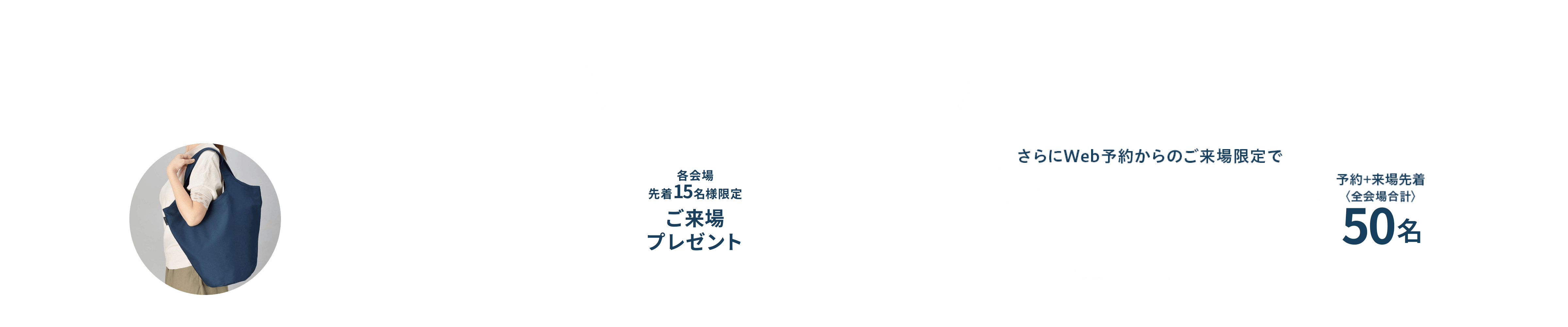 ご来場特典プレゼント 「ミッフィーミニトートバック」（保冷・保温加工付き）各会場先着15組。さらにWEBからのご来場限定で「QUOカード1,000円分」予約+来場先着55組 先着で本サイトからご予約しご来場された方へ後日担当者からお渡しいたします。進呈条件はこちら。
