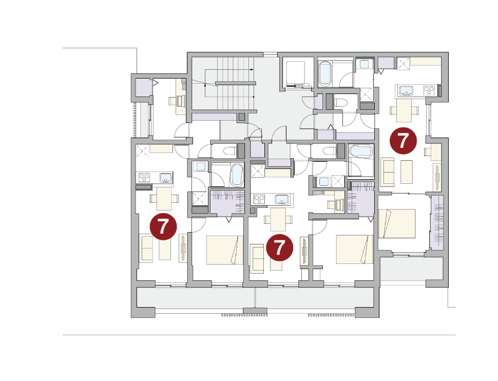 2F〜4F／賃貸の平面図