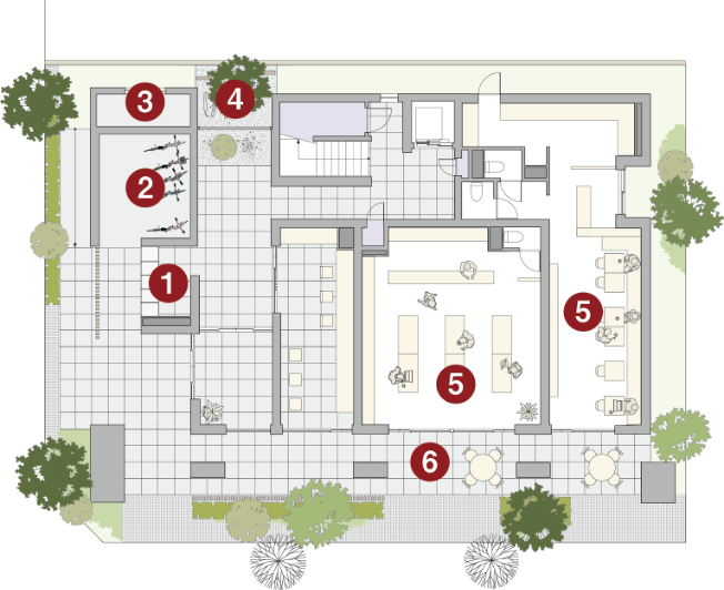 1F／店舗の平面図